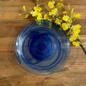 AKCAM TURKISH Cobalt Blue Swirl Pedestal Plate